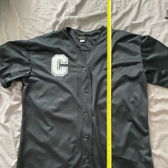 Mod Black Baseball Captain Jersey, Terry Letter - Picture 6 of 8